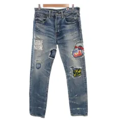 リーバイス Levi's 501 ジーンズ デニムパンツ W31 L30 インディゴ ダメージ加工 パッチワーク 長ズボン /SC ■ECF004