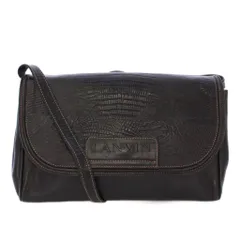 ランバン LANVIN ショルダーバッグ レザー クロコ型押し ロゴ 黒 ブラック /XZ ■GY18のサムネイル