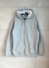 Carhartt ルーズフィット フーディー ジップアップ グレー (M)