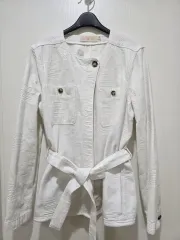正規品 Tory Burch ベルト付き コットン 白 ジャケット