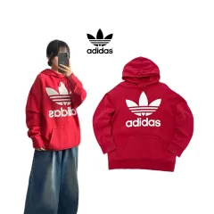 アディダス 新モデル ビックロゴ ファイヤーバード オーバーサイズ オールドスクール フーディー Tシャツ レッド