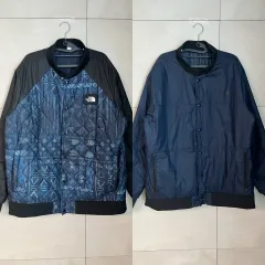(2XL) THE NORTH FACE ザノースフェイス リバーシブル ダウン ジャケット ネイビー