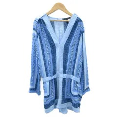 ビーシービージーマックスアズリア BCBGMAXAZRIA オールインワン コンビネゾン ショートパンツ 短パン XS 小さいサイズ 青 ブルー Vネック 総柄 長袖 /SM22 ■GY58のサムネイル