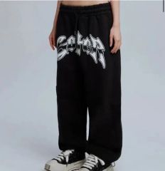 Le4n フレア スウェットパンツ ブラック パープル - メルカリ