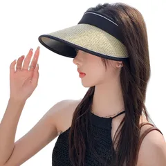 UV50+ サンバイザー レディース UVカットハット 春夏 帽子 つば広 麦わら 防 風設計 アウトドア 吸汗速乾 スポーツ 自動車 テニス