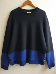 COS メンズ ブラック/ブルー バイカラー スウェット Tシャツ 110 XLのサムネイル
