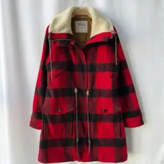 WOOLRICH x Abercrombie チェック ウールコート レッド Mのサムネイル