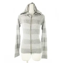 アルマーニエクスチェンジ A/X ARMANI EXCHANGE ニットパーカー ダブルジップ 長袖 ロゴ刺繍 インターシャ ボーダー 小さいサイズ XS グレー /CK20 ■GY17のサムネイル