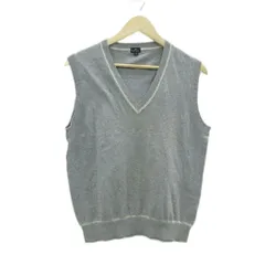 ポールスミス PAUL SMITH ニットベスト L グレー Vネック ライン入り /HO14 ■ECD002