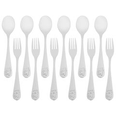 【Brand New】 Dovhmoh 12-Piece Kids Silverware Stainless Steel Children's Safe Tableware Small Bear Kids Spoon and Fork Set Toddler Supplies 0