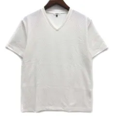 アー・ヴェ･ヴェ ミッシェルクラン a.v.v ダイヤ ジャガード リンクス カットソー Tシャツ 半袖 Vネック ホワイト 白 M KHKHJ48039のサムネイル