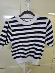 ZARA ストライプ 半袖 ニット