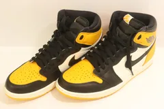 【中古】 NIKE メンズスニーカー 28 Air Jordan 1 Retro High OG Taxi NIKE 28 黒 ブラック 黄 イエロー ロゴ