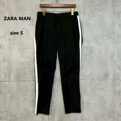 ZARA MAN ザラマン Sサイズ ブラック サイドライン ストレッチ スリム テーパード トラウザー スラックス パンツ トラック ボトムス ズボン カジュアル フォーマル ビジネス モード スタイリッシュ 伸縮性 ★ ■◇