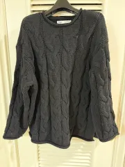 ザラ ブラック ケーブル編みニット