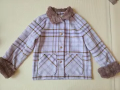 新品) ZERO STREET ファー ポイント ショートコート ファー CHECK ライトパープル ラベンダー