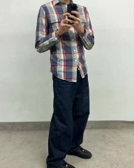 NEUTRA 5-W feather chambray plaid W-ply - メルカリ