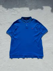 ポロ カラーTシャツ ブルー XL