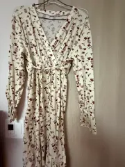 フラワーロングワンピース アイボリー 花柄