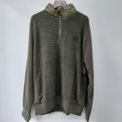 メンズ ゴルフ オリーブグリーン ハーフネック スウェット