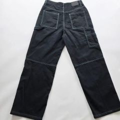 Trallser デニムパンツ ブラック レッドステッチ - メルカリ