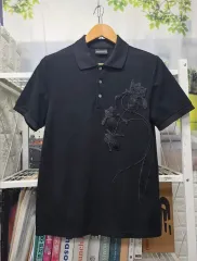 エンポリオアルマーニ メンズ半袖Tシャツ 95 フローラル 刺繍 ポロシャツ MM71