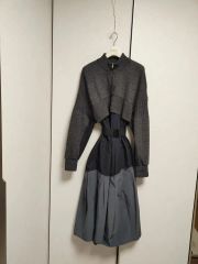 CFCL POTTERY DRESS 半袖 ワンピース ネイビー×ブラック - メルカリ