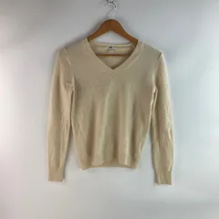 UNIQLO カシミヤVネックセーター レディース S クリーム 34910015