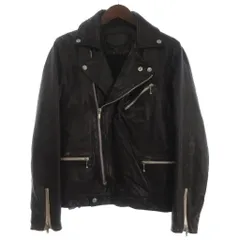ヒステリックグラマー HYSTERIC GLAMOUR ライダースジャケット ダブル ラムレザー 長袖 0203LB01 M 紫系のサムネイル