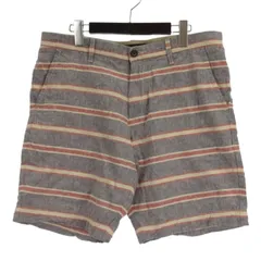 トミーヒルフィガー TOMMY HILFIGER ボーダー ハーフパンツ ショートパンツ リネン混 ブルー系 36
