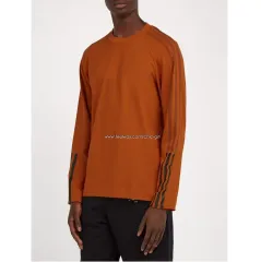 Y-3 Y3 アディダス オレンジ 3本線 ストライプ 長袖 Tシャツ スウェット