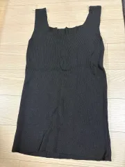 ブラック ゴージ ノースリーブ ニット