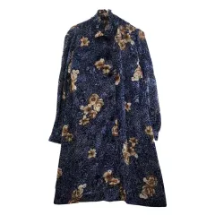 ヴィンテージ マキシ フラワー ネイビー ジャケット ONE PIECE L