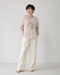 新品✨DES PRES コットンチェックオーガンジー ドルマンスリーブ 