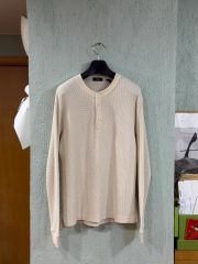 アンセルム/26SS畝地カシミア混上質ヘンリーネックシャツ/ビッグシルエット美品 アンセルム/26SS畝地カシミア混上質ヘンリーネックシャツ/ビッグ