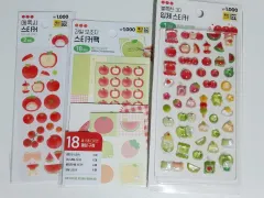 DAISO フルーツ 3D 立体 エポキシ ステッカーパック (18枚) 3種 まとめ