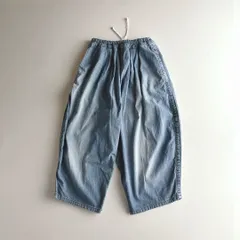 Ordinary Fits オーディナリーフィッツ / COTTON DENIM BALL PANTS  コットン デニム ボールパンツ / ユニセックス 00 レディース対応サイズ / ブルー / 日本製 / サルエル ワイド クロップド丈 / ボトムのサムネイル