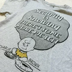 【美品】 UNIQLO （ユニクロ） UT ヴィンテージ ピーナッツ グラフィック Tシャツ チャーリーブラウン 半袖 ライトグレー 杢グレー コットン100% デッドストック 341-094609 2014年製 メンズ Sサイズ レディース ユニセックス