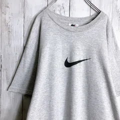 【入手困難】90s Vintage 古着 NIKE ナイキ 白タグ センターロゴ スウッシュ グレー 半袖Tシャツ