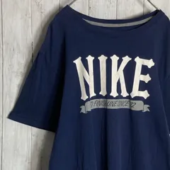 【海外モデル】00s Vintage 古着 ナイキ NIKE ネイビー 白プリント 半袖Tシャツ #220