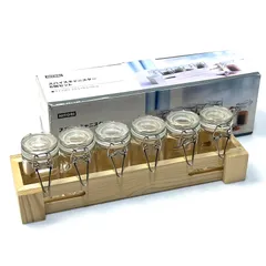 【NITORI】スパイスキャニスター6個セット　収納木台付のサムネイル
