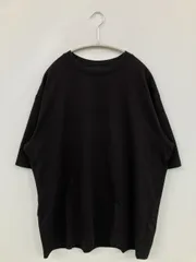 UNIQLO U ユニクロユー Tシャツ/カットソー XL ブラック 無地 ミドル丈 半袖 クルーネック(丸首)