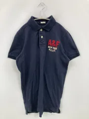 Abercrombie & Fitch アバクロンビーアンドフィッチ ポロシャツ M ネイビー ブランドロゴ 刺繍 半袖