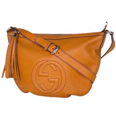 Gucci オレンジ レザー ショルダーバッグ - メルカリ