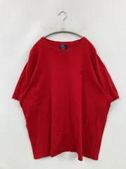 Polo by Ralph Lauren ポロバイラルフローレン Tシャツ/カットソー XL レッド 無地 ワンポイント ブランドロゴ 刺繍 ミドル丈 半袖 クルーネック(丸首)