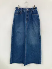 デニムスカート F ブルー ロング・マキシ丈 タイト