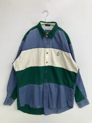 CHAPS RALPH LAUREN チャップスラルフローレン シャツ/ブラウス L グリーン コットン 無地 刺繍 ワンポイント ミドル丈 長袖 ボタンダウン レギュラーカラー