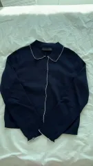 新品 ZARA ザラ カラ ネイビー カーディガン
