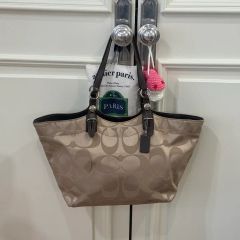 コーチ ストローバッグ かごバッグ スモールトートバッグ 完売カラー