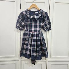 evelyn チョーカー付ティアードワンピース ネイビー - メルカリ